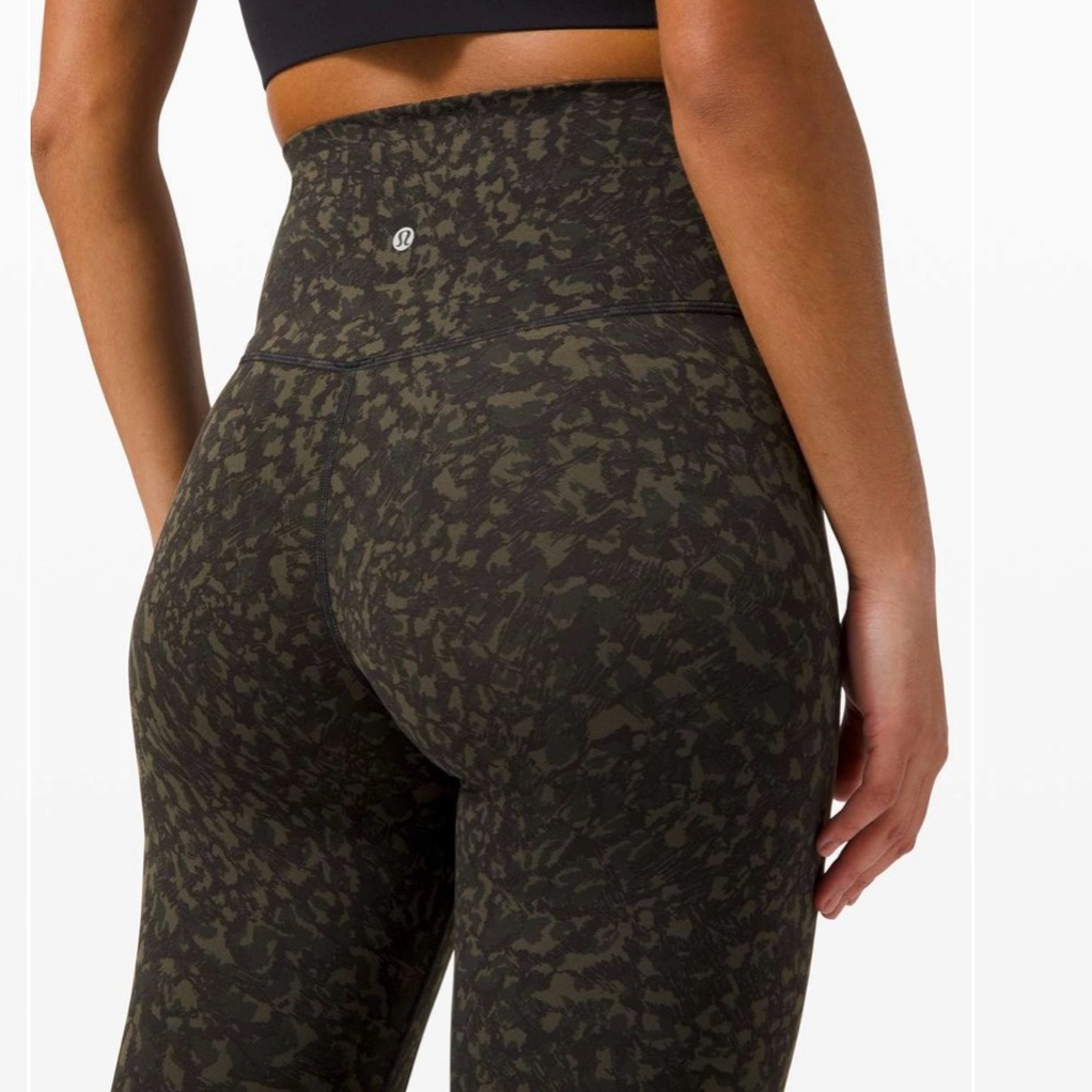 Lululemon Athletica Camouflage Leggings - Black and Green